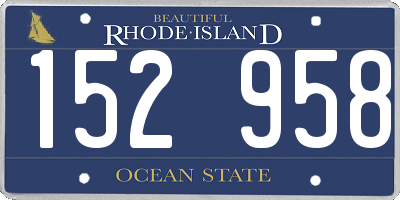 RI license plate 152958