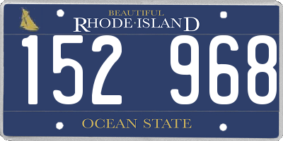 RI license plate 152968