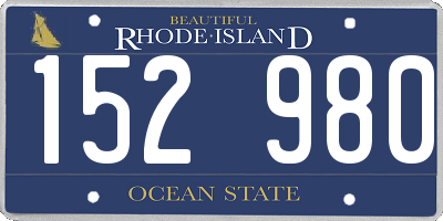 RI license plate 152980