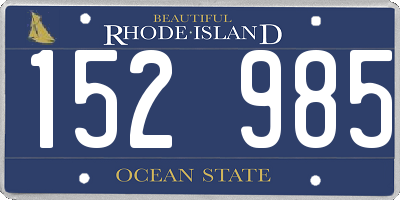 RI license plate 152985
