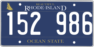 RI license plate 152986