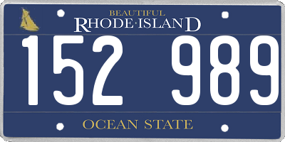 RI license plate 152989