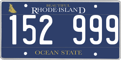 RI license plate 152999
