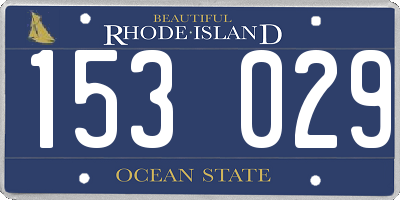RI license plate 153029