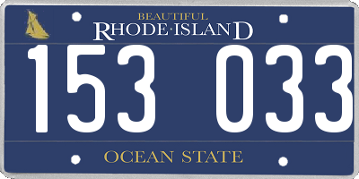 RI license plate 153033