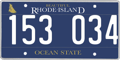 RI license plate 153034