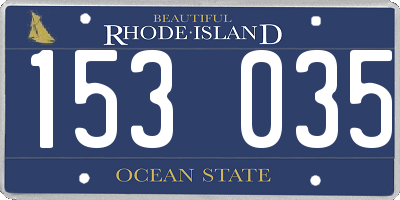 RI license plate 153035