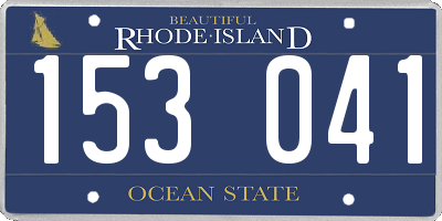RI license plate 153041