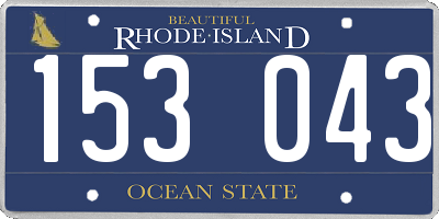 RI license plate 153043