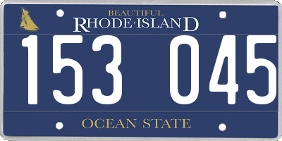 RI license plate 153045