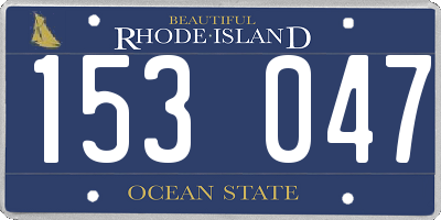 RI license plate 153047