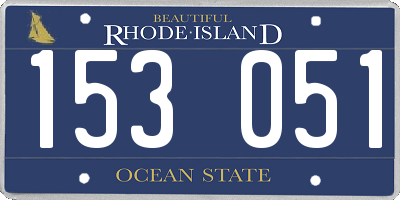 RI license plate 153051