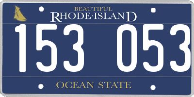 RI license plate 153053