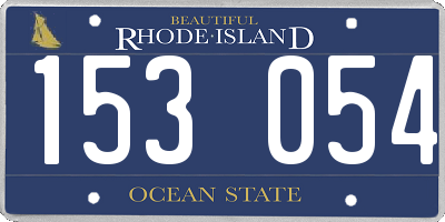 RI license plate 153054