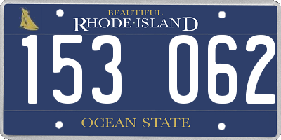 RI license plate 153062