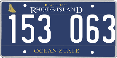 RI license plate 153063
