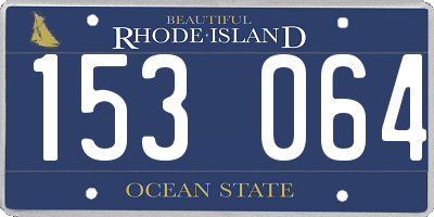RI license plate 153064
