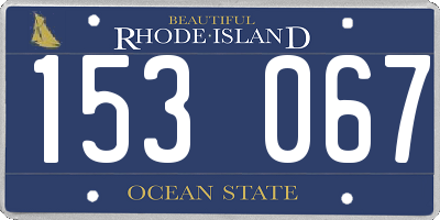 RI license plate 153067