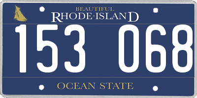 RI license plate 153068