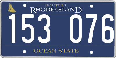 RI license plate 153076