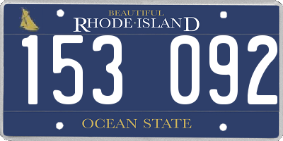 RI license plate 153092