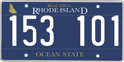 RI license plate 153101