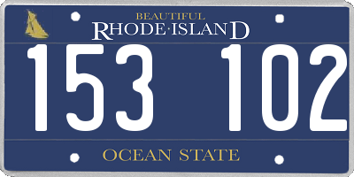 RI license plate 153102