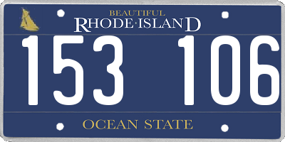 RI license plate 153106