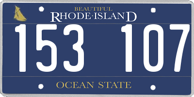 RI license plate 153107
