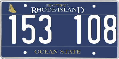 RI license plate 153108