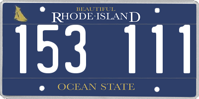 RI license plate 153111