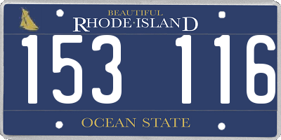 RI license plate 153116