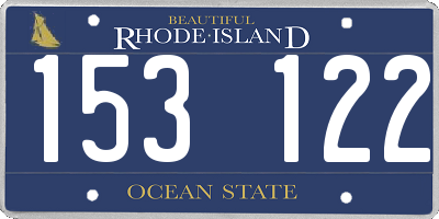 RI license plate 153122