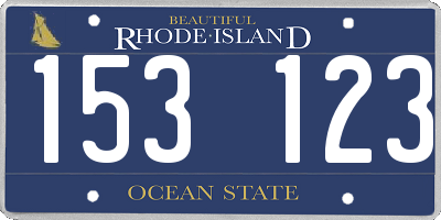 RI license plate 153123