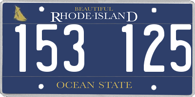 RI license plate 153125
