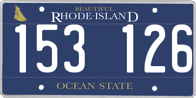 RI license plate 153126