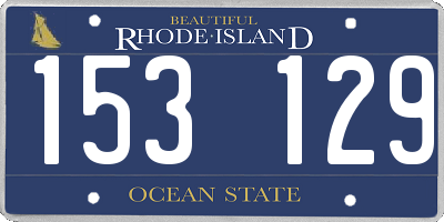 RI license plate 153129