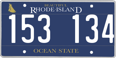 RI license plate 153134