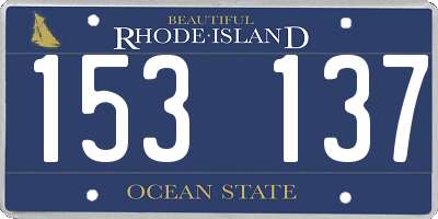 RI license plate 153137