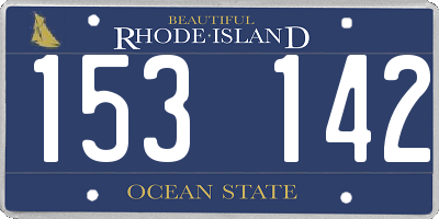 RI license plate 153142