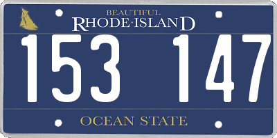 RI license plate 153147