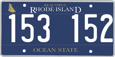 RI license plate 153152