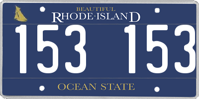 RI license plate 153153