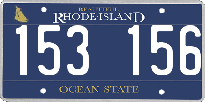 RI license plate 153156