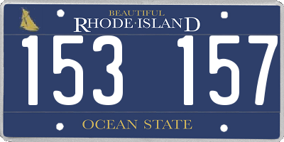 RI license plate 153157