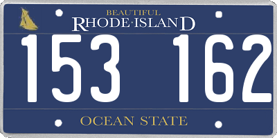 RI license plate 153162