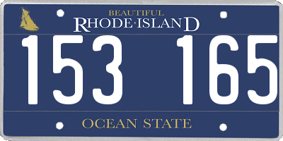 RI license plate 153165