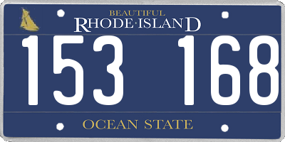RI license plate 153168