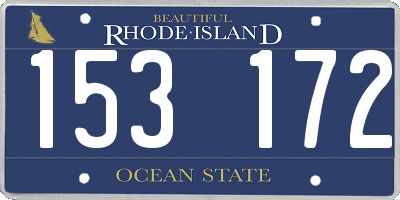 RI license plate 153172