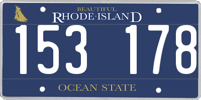 RI license plate 153178